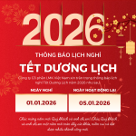 LMK Việt Nam thông báo lịch nghỉ Tết Dương lịch 2026